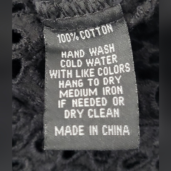 Mischa Ladies Black Eyelet Tie Front Cardigan Long Sleeve Collared Open Front Cl - Picture 6 of 6